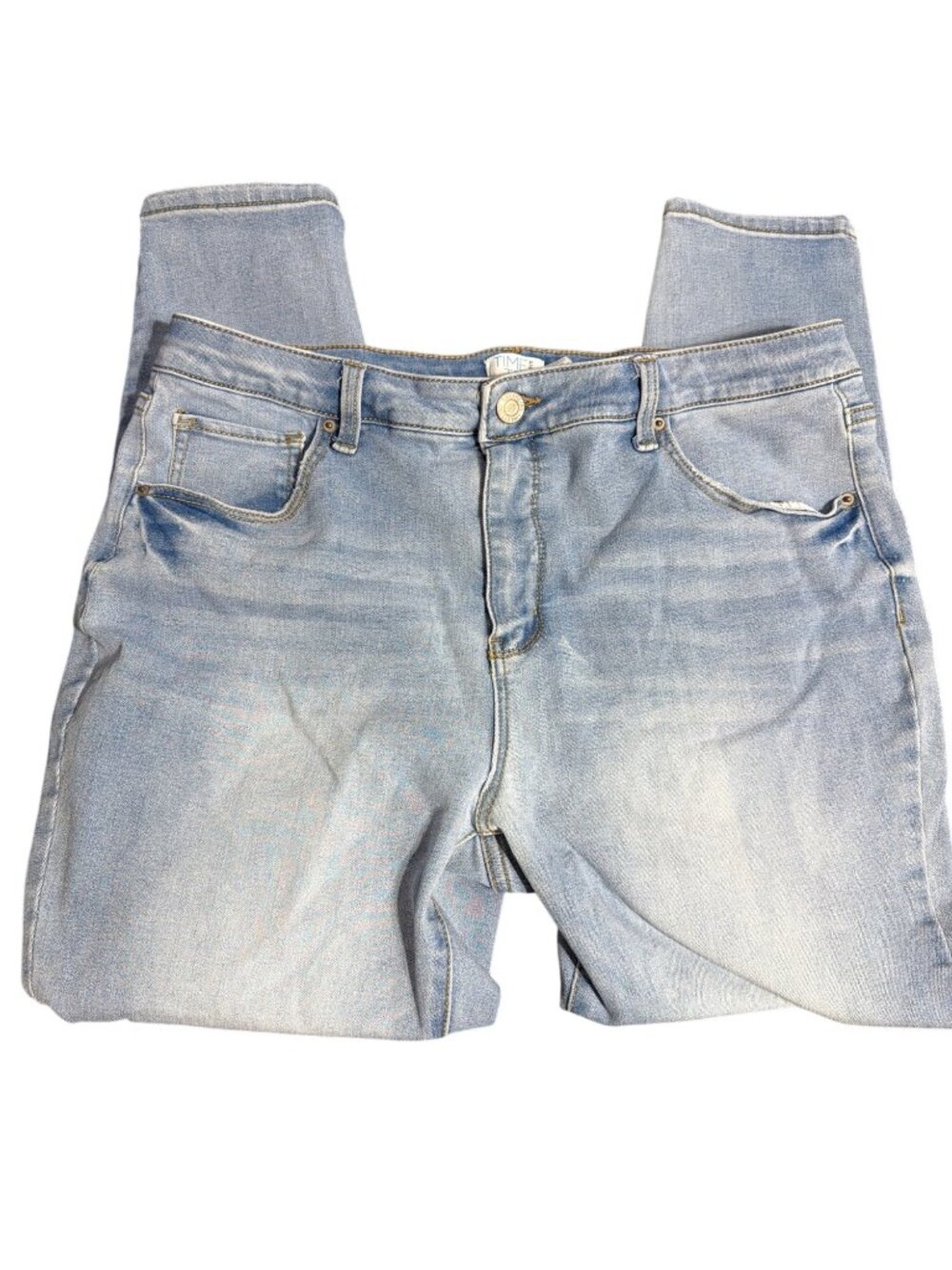 Time And Tru Light Wash Blue Denim Jeans Skinny Stretch Size 16 Short